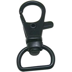 Wuuycoky Black 0.5" Inner Diameter D Ring Small Fisheye Buckle Lobster Clasps Swivel Snap Hooks Pack of 15