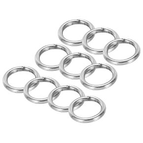 PATIKIL 1.2" Metal O Rings, 10 Pcs 304 Stainless Steel O-Ring Heavy Smooth Round Rings for Macrame, DIY Craft, Hardware, Keychain, Belt, Dog Leash, 5mmx30mm