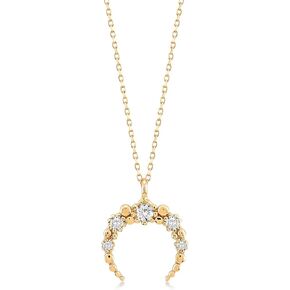 14K Real Gold Crescent Moon Necklace for Women | 14k Solid Gold Half Moon Necklaces | Moon and Stars Pendant Necklace | Dainty Moon Phase Jewelry | Gifts for Birthday, Mother's Day, 18" in Saudi Arabia