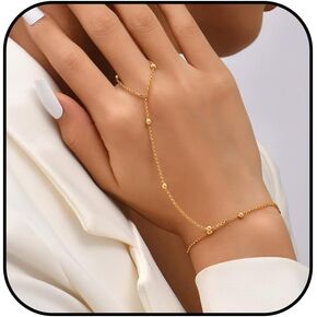 Ring Bracelet Hand Chain Bracelet for Women Pearl Finger Ring Bracelets Punk Ring Bracelets Gold Chain Bracelet Hand Jewelry