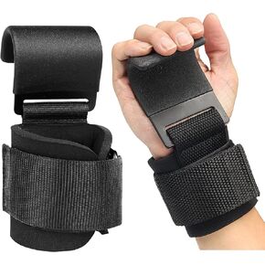 2 Pcs Weight Lifting Hooks - Upgraded Heavy Duty Lifting Wrist Straps for Deadlift, Powerlift, Pull up bar, Liftups, Shrugs, Alternative in Fitness Gym Power Training, Not Scalable Hook