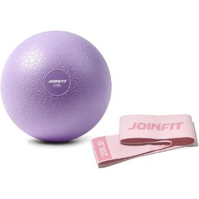 Pilates Ball with Resistance Bands Set, Yoga Ball 8 Inch Core Ball, Small Exercise Ball for Pilates, Yoga, Core Training, Physical Therapy, Balance, Stability, Stretching
