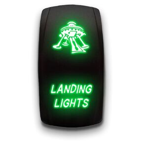 Landing Lights - Blue - Switch Dual Light - STARK Laser Etched LED Rocker - 20A 12V ON/Off 5-PIN