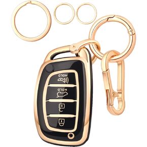 Key Fob Cover for Hyundai Accessories, Key Case with Key Chain Compatible with Hyundai Sonata Palisade Santa Fe Cruz Tucson 2020-2023 Smart Key 5 Buttons white