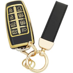 Soft TPU Protector Key Fob Cover Case Compatible with Hyundai Genesis GV80 GV90 G70 G80 G90 GV70 Smart Key Fob