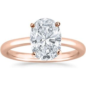 18K White Gold 3 Carat Lab Grown Solitaire Oval Cut IGI CERTIFIED Diamond Engagement Ring (3 Ct,H-I Color VS2-SI1 Clarity)