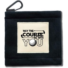 May The Course Funny Golf Ball Cleaning Towel Pocket, Golf Towel with Clip, Sweat Absorbent Wiping Cloth Cleaning Tool, Golf Accessories, Golf Gifts, Retirement Gift for Men Women in Saudi Arabia