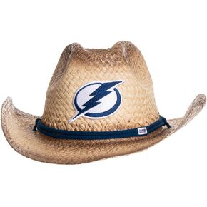 Calhoun NHL Surf & Skate Team Logo Straw Beach Cowboy Hat with Curved Brim