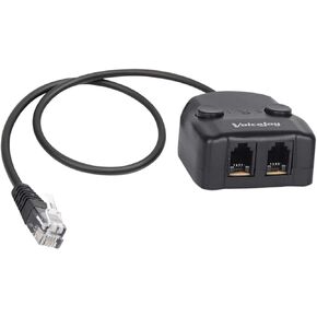 Headset Adapter Splitter: RJ9 Headset Training Switch Adapter for RJ9/RJ10/RJ22 Connections with Two Mute Buttons and Two Volume Adjusters