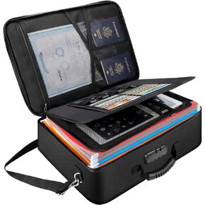 حقيبة مستندات تامفيل مع قفل، صندوق تخزين الكتب الهزلية، حقيبة تخزين مستندات مقاومة للحريق، حقيبة كبيرة لتنظيم الملفات، صندوق مستندات محمول، حامل ملفات تخزين متعدد الطبقات للمكتب in Kuwait