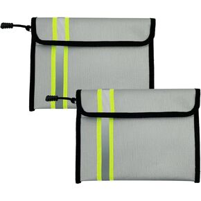 عبوتان من أكياس Oliman المقاومة للماء والمضادة للحريق (2000 درجة فهرنهايت)، تحمي المستندات المهمة، حقيبة آمنة مقاومة للماء مقاومة للحريق، حقيبة مستندات مقاومة للحريق. تخزين آمن للنقود والمجوهرات والمستندات القانونية (فضي) in Kuwait