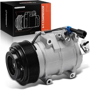 A-Premium Air Conditioner AC Compressor with Clutch Compatible with John Deere Models, 8-Groove Pulley