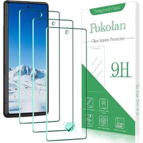 واقي شاشة Pokolan [3-Pack] لفيلم الزجاج المقسى Google Pixel 7، صلابة 9H، خالي من الفقاعات، سهل التركيب، صديق للحافظة