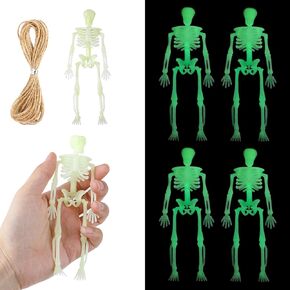 Luminous Skeleton for Halloween Decorations,6 Pieces Glow in The Dark Mini Skeleton 6" Small Skeleton Figurines for Craft Halloween Party Supplies