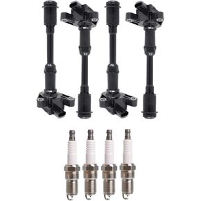 ENA Set of 4 Ignition Coil Pack 4 Iridium Spark Plug Compatible with Ford 2013-2016 Escape, 2014-2019 Fiesta, 2013 2014 Fusion, 14-16 Transit Connect 1.6L Replace# UF674 1700610 1762724 SP532
