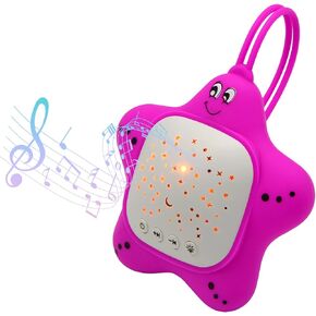 Portable Baby White Noise Sound Machine, Baby Sleep Shusher with Projector Star Starry Light, Sleep Sound Music for Baby (Large), Purple
