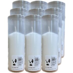 AM Decor Replaceable Cemetery Candle Inserts for European Style Devotional Cemetery Candle Holders - 6" Tall Pillar Candles for Religious Prayer Memorial - Pack of 9
