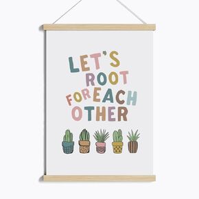 Let's Root For Each Other Poster, Boho Classroom Decor, Kids Playroom Wall Art, Classroom Poster, Homeschool Decor, Motivational Inclusive Class Wooden Poster Hanger, Classroom Sign