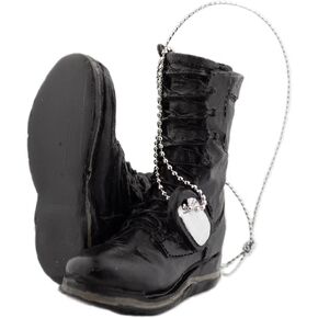 Black Military Boots Ornament | Unique Military Boots Ornament | Great Christmas Tree and Wreath Décor | Great White Elephant | Support Our Troops