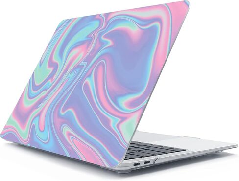 Compatible with MacBook Air 13 inch Case 2022 2021 2020-2018 Release M1 A2337 A2179 A1932 with Touch ID, Hard Print Case + Keyboard Cover + Webcam Cover + Screen Protector, Trendy Patches in Saudi Arabia