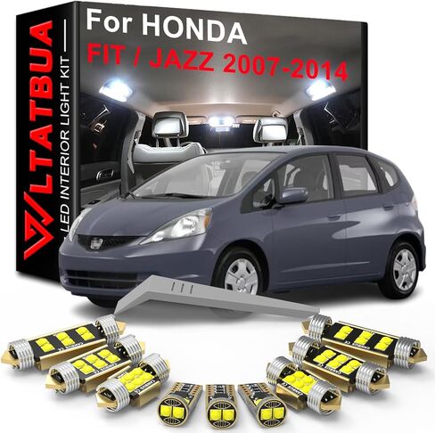 مجموعة أدوات الإضاءة الداخلية LED بديلة لسيارة HONDA Fit Jazz 2007 2008 2009 2010 2011 2012 2013 2014، مصابيح بيضاء فائقة السطوع 6000K + أداة تثبيت in Kuwait