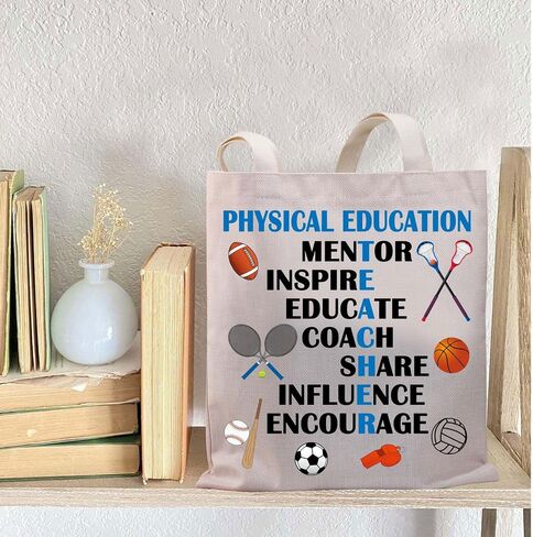 BDPWSS PE Teacher Tote Bag Physical Education Teacher Appreciation Travel Pouch Teacher Mentor Gift Gym Sports Teacher Gift in Saudi Arabia