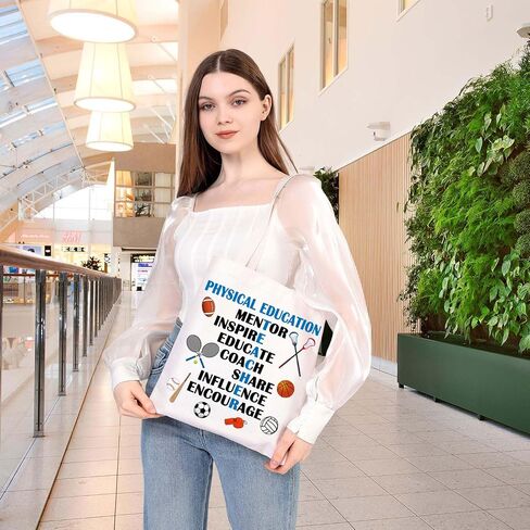 BDPWSS PE Teacher Tote Bag Physical Education Teacher Appreciation Travel Pouch Teacher Mentor Gift Gym Sports Teacher Gift in Saudi Arabia
