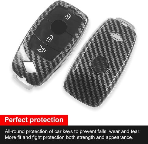 for Mercedes Benz Key Fob Cover, Key Holder Bag Cover for Compatible with Benz CLS CLA GLA GLC GLE GLS A C E S G Class Smart Remote Key Cover, Protect Shell in Saudi Arabia