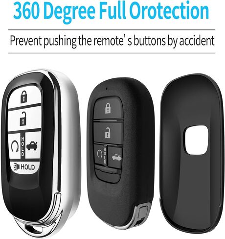 Autophone for Honda Key Fob Cover with Keychain Soft TPU 360 Degree Protection Key Shell Case for 2022 2023 2024 Accord Civic HR-V CR-V Pilot Sport SI EX EX-L Touring Smart Key (Blue) in Saudi Arabia