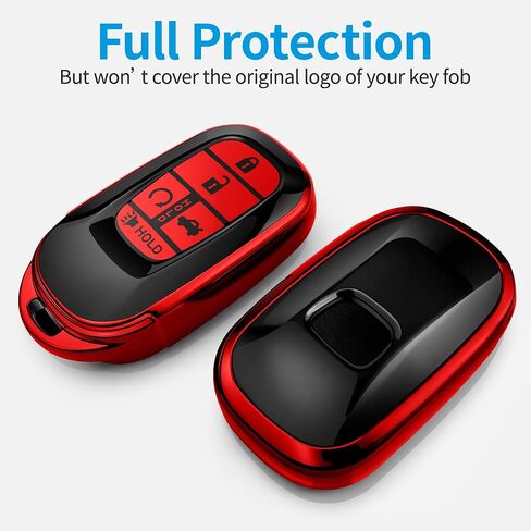 Autophone for Honda Key Fob Cover with Keychain Soft TPU 360 Degree Protection Key Shell Case for 2022 2023 2024 Accord Civic HR-V CR-V Pilot Sport SI EX EX-L Touring Smart Key (Blue) in Saudi Arabia