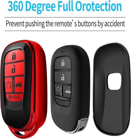 Autophone for Honda Key Fob Cover with Keychain Soft TPU 360 Degree Protection Key Shell Case for 2022 2023 2024 Accord Civic HR-V CR-V Pilot Sport SI EX EX-L Touring Smart Key (Blue) in Saudi Arabia