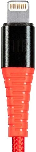 Monoprice Ultra Durable Nylon Braided MFi Certified Lightning to USB-A Charging Cable, 3 Feet, Red - Premium Series (Pack of 1) in Saudi Arabia