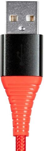Monoprice Ultra Durable Nylon Braided MFi Certified Lightning to USB-A Charging Cable, 3 Feet, Red - Premium Series (Pack of 1) in Saudi Arabia