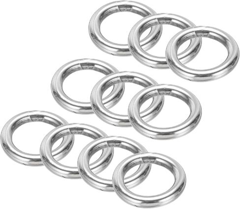 PATIKIL 1.2" Metal O Rings, 10 Pcs 304 Stainless Steel O-Ring Heavy Smooth Round Rings for Macrame, DIY Craft, Hardware, Keychain, Belt, Dog Leash, 5mmx30mm in Saudi Arabia