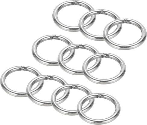 PATIKIL 1.2" Metal O Rings, 10 Pcs 304 Stainless Steel O-Ring Heavy Smooth Round Rings for Macrame, DIY Craft, Hardware, Keychain, Belt, Dog Leash, 5mmx30mm in Saudi Arabia
