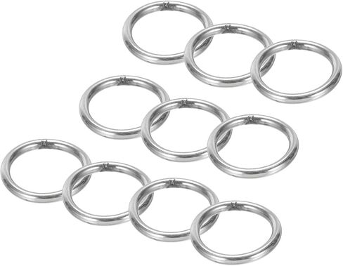 PATIKIL 1.2" Metal O Rings, 10 Pcs 304 Stainless Steel O-Ring Heavy Smooth Round Rings for Macrame, DIY Craft, Hardware, Keychain, Belt, Dog Leash, 5mmx30mm in Saudi Arabia