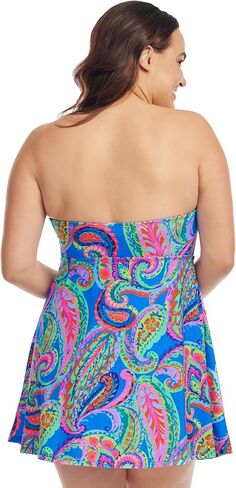 Mazu Women's Plus Size One Piece Swimdress A-Line Swimsuit Twist Front Swimwear Bathing Suit in Saudi Arabia