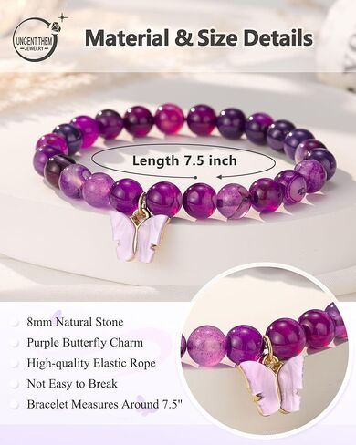 UNGENT THEM Purple Butterfly Bracelets Inspirational Christian Religious Easter Gifts for Women Girls Friends in Kuwait