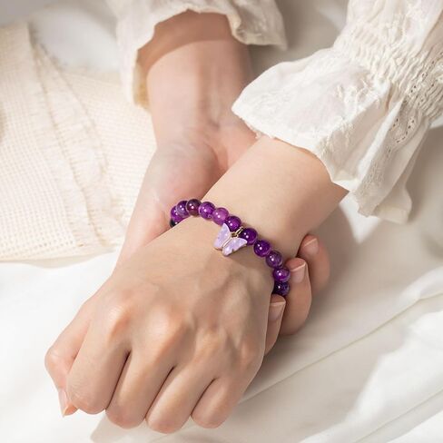 UNGENT THEM Purple Butterfly Bracelets Inspirational Christian Religious Easter Gifts for Women Girls Friends in Kuwait