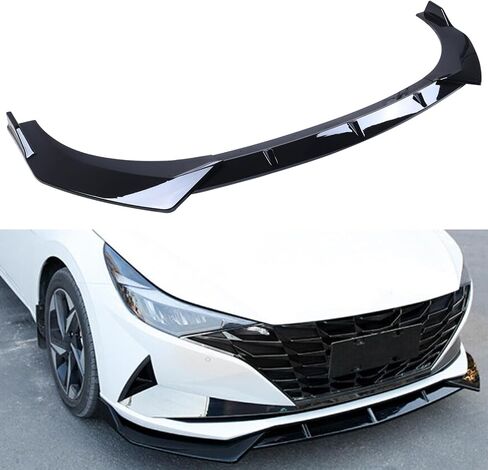 3PCS Glossy Black PP Front Bumper Lip for 2021 2022 2023 Hyundai Elantra,Front Bumper Body Kit Spoiler Chin Spoiler Front Bumper Lip in Saudi Arabia