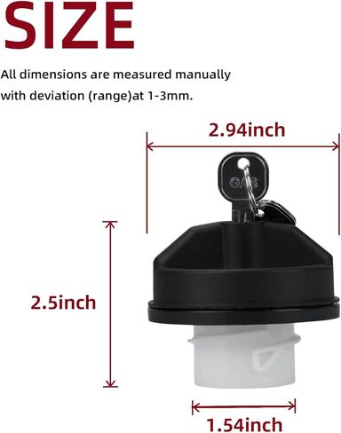 غطاء غاز 05278655AB، استبدال غطاء خزان الوقود متوافق مع جيب شيروكي كومباس رانجلر رام 1500/2500/3500؛ كرايسلر سيروس باسيفيكا؛ دودج كارافان تشالنجر تشارجر دارت دورانجو؛ رام داكوتا بروماستر in Kuwait