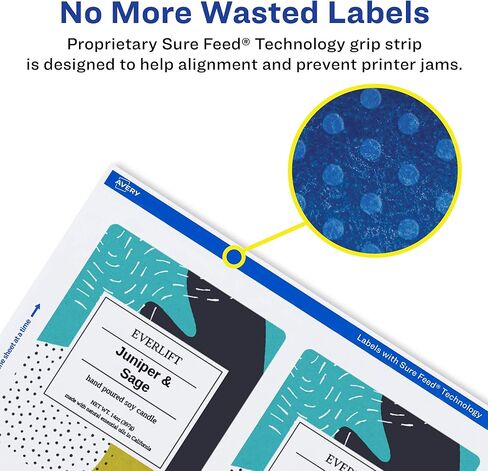 Avery Matte White Rectangle Labels with Sure Feed, 3" x 3.75", 150 Matte White Printable Labels in Saudi Arabia