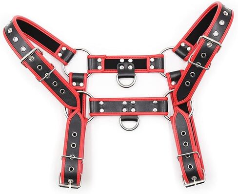 Adjustable Leather Body Chest Half Harness for MenPunk Style Belt with Buckle Closure - Durable and Stylish Design in Saudi Arabia