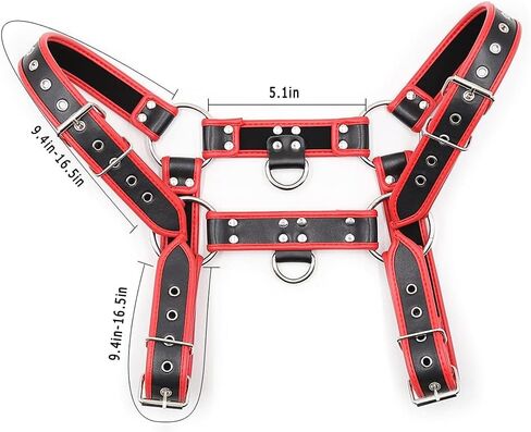 Adjustable Leather Body Chest Half Harness for MenPunk Style Belt with Buckle Closure - Durable and Stylish Design in Saudi Arabia