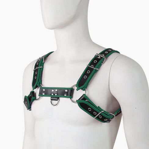 Adjustable Leather Body Chest Half Harness for MenPunk Style Belt with Buckle Closure - Durable and Stylish Design in Saudi Arabia