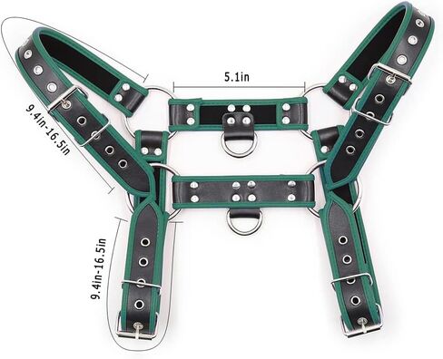 Adjustable Leather Body Chest Half Harness for MenPunk Style Belt with Buckle Closure - Durable and Stylish Design in Saudi Arabia