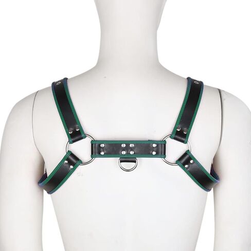 Adjustable Leather Body Chest Half Harness for MenPunk Style Belt with Buckle Closure - Durable and Stylish Design in Saudi Arabia