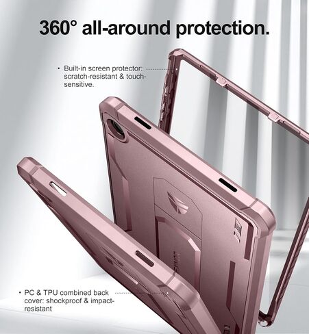 Dexnor Case for Samsung Galaxy Tab A9 Plus 2023, [Built-in Screen Protector & Kickstand] Heavy Duty Shockproof Full Body Protective Tablet Cover for Galaxy Tab A9+ 11 Inch, Pink in Saudi Arabia
