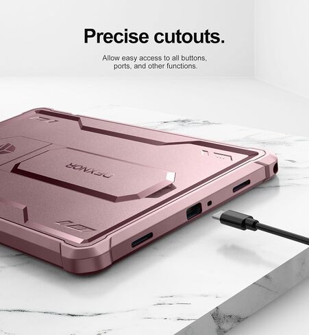 Dexnor Case for Samsung Galaxy Tab A9 Plus 2023, [Built-in Screen Protector & Kickstand] Heavy Duty Shockproof Full Body Protective Tablet Cover for Galaxy Tab A9+ 11 Inch, Pink in Saudi Arabia