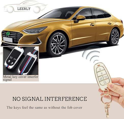 غطاء مفتاح Fob لملحقات Hyundai، حافظة مفاتيح مع سلسلة مفاتيح متوافقة مع Hyundai Sonata Palisade Santa Fe Cruz Tucson 2020-2023 المفتاح الذكي 5 أزرار أبيض in Saudi Arabia